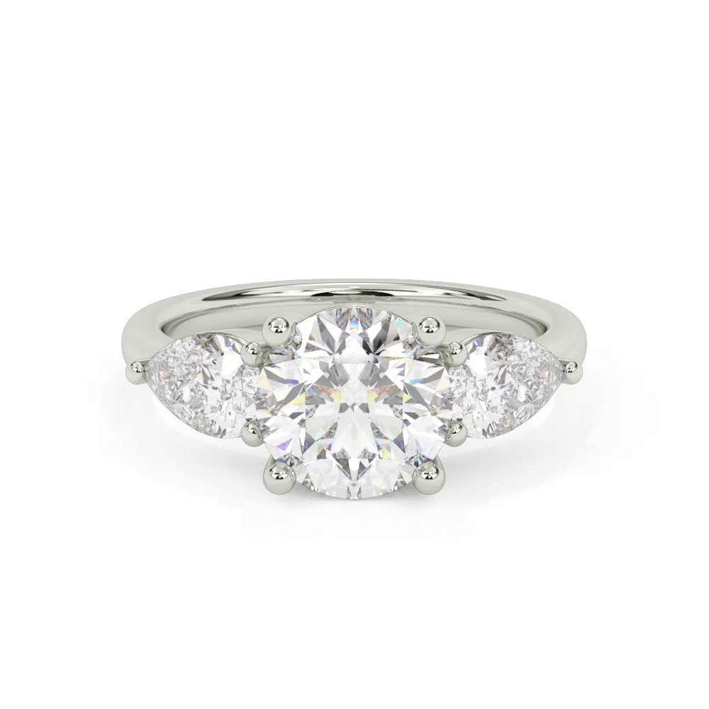 360 degree view of Julie Pear Three-Stone Diamond Engagement Ring (1 ct. tw.)