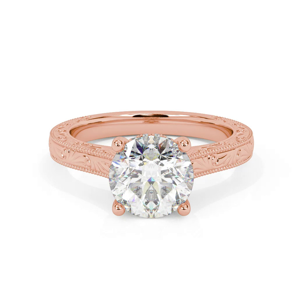 360 degree view of Islay Hand-Engraved Hidden Halo Engagement Ring (2.5mm)
