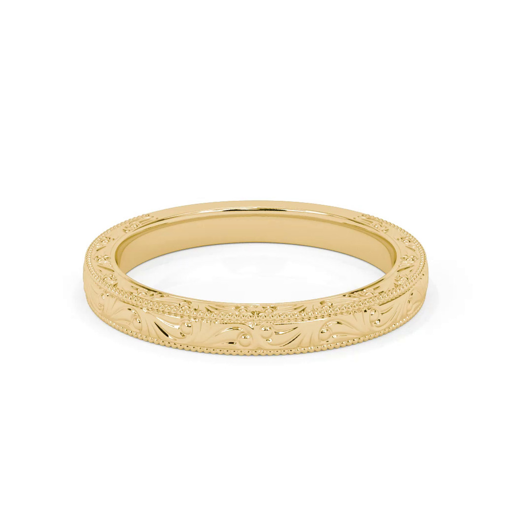 360 degree view of Islay Wide Hand-Engraved Band (2.5mm)