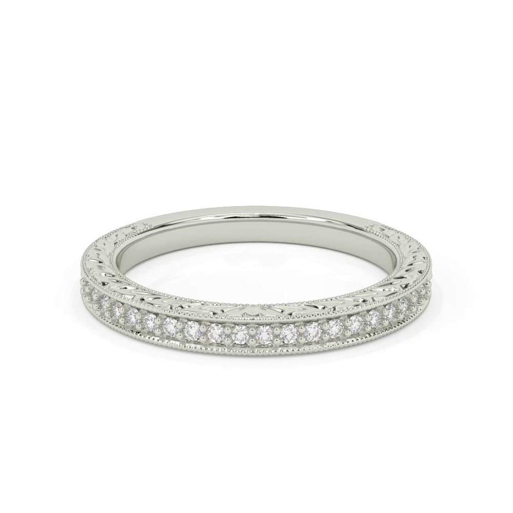 360 degree view of Kensie Hand-Engraved Pavé Lab Diamond Band