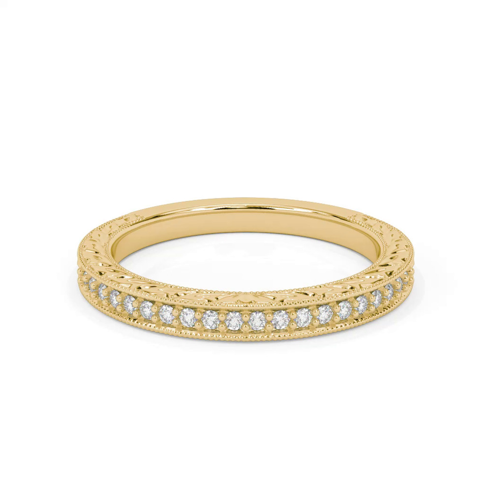 360 degree view of Kensie Hand-Engraved Pavé Lab Diamond Band