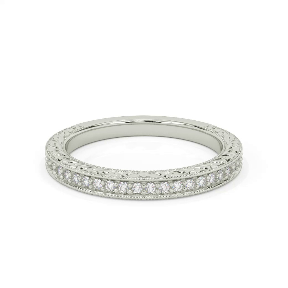 360 degree view of Kensie Hand-Engraved Pavé Lab Diamond Band