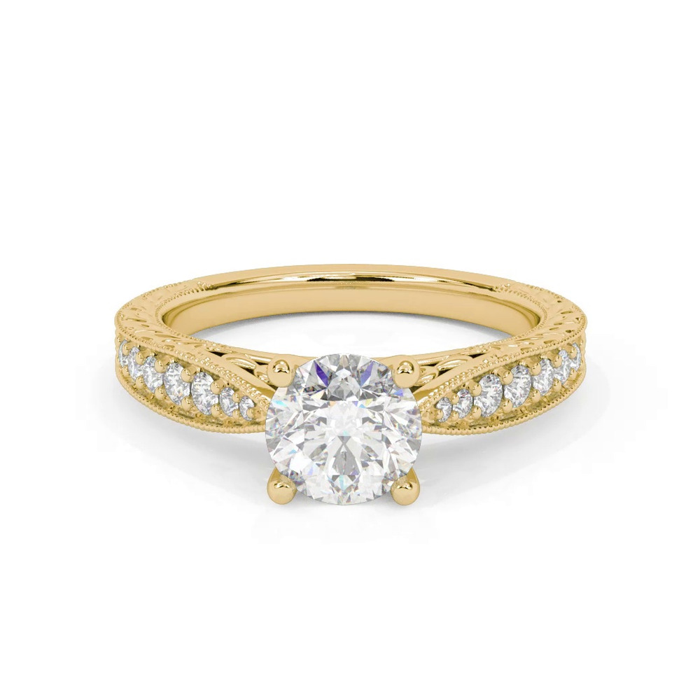 360 degree view of Kensie Hand-Engraved Lab Engagement Ring