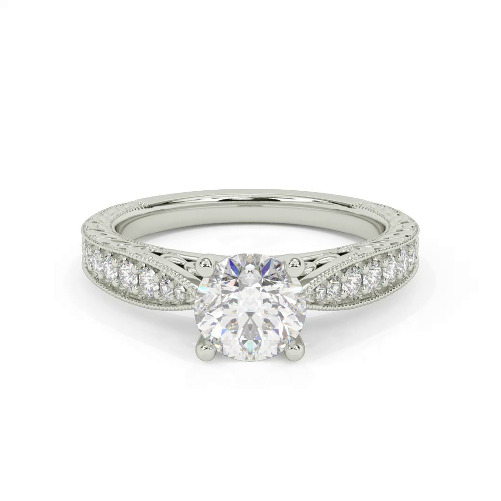 360 degree view of Kensie Hand-Engraved Lab Engagement Ring