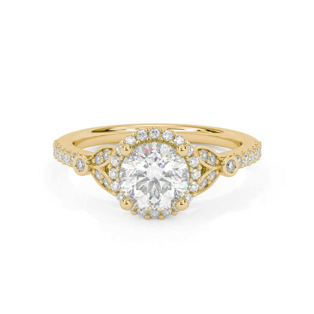 360 degree view of Jillian Contemporary Prong Halo Engagement Ring