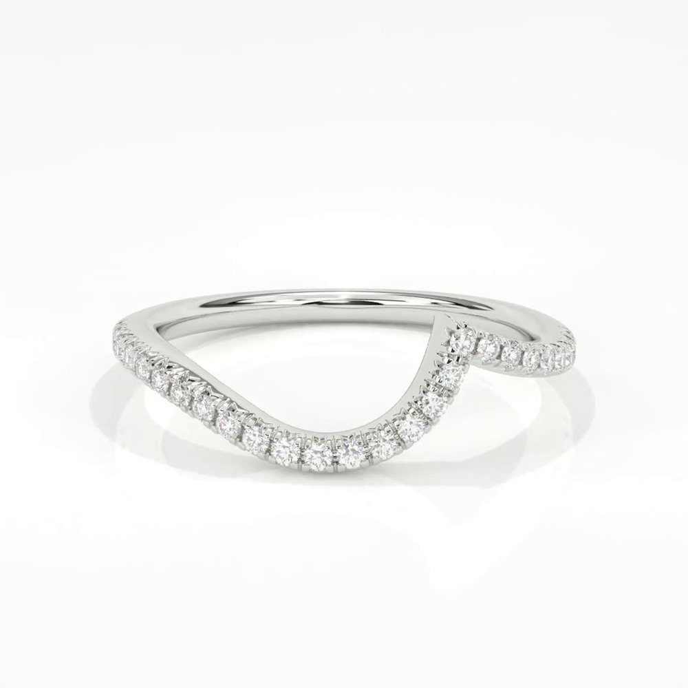 360 degree view of Nancy Pavé Diamond Chevron Band