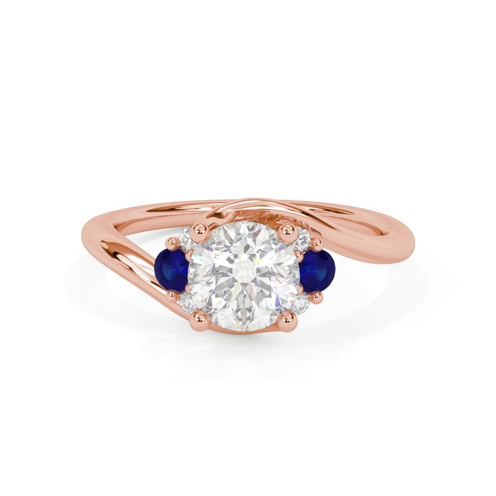 360 degree view of Nancy Sapphire Accent Engagement Ring