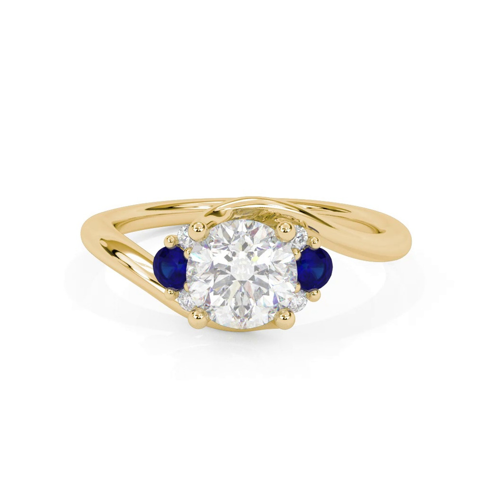 360 degree view of Nancy Sapphire Accent Engagement Ring