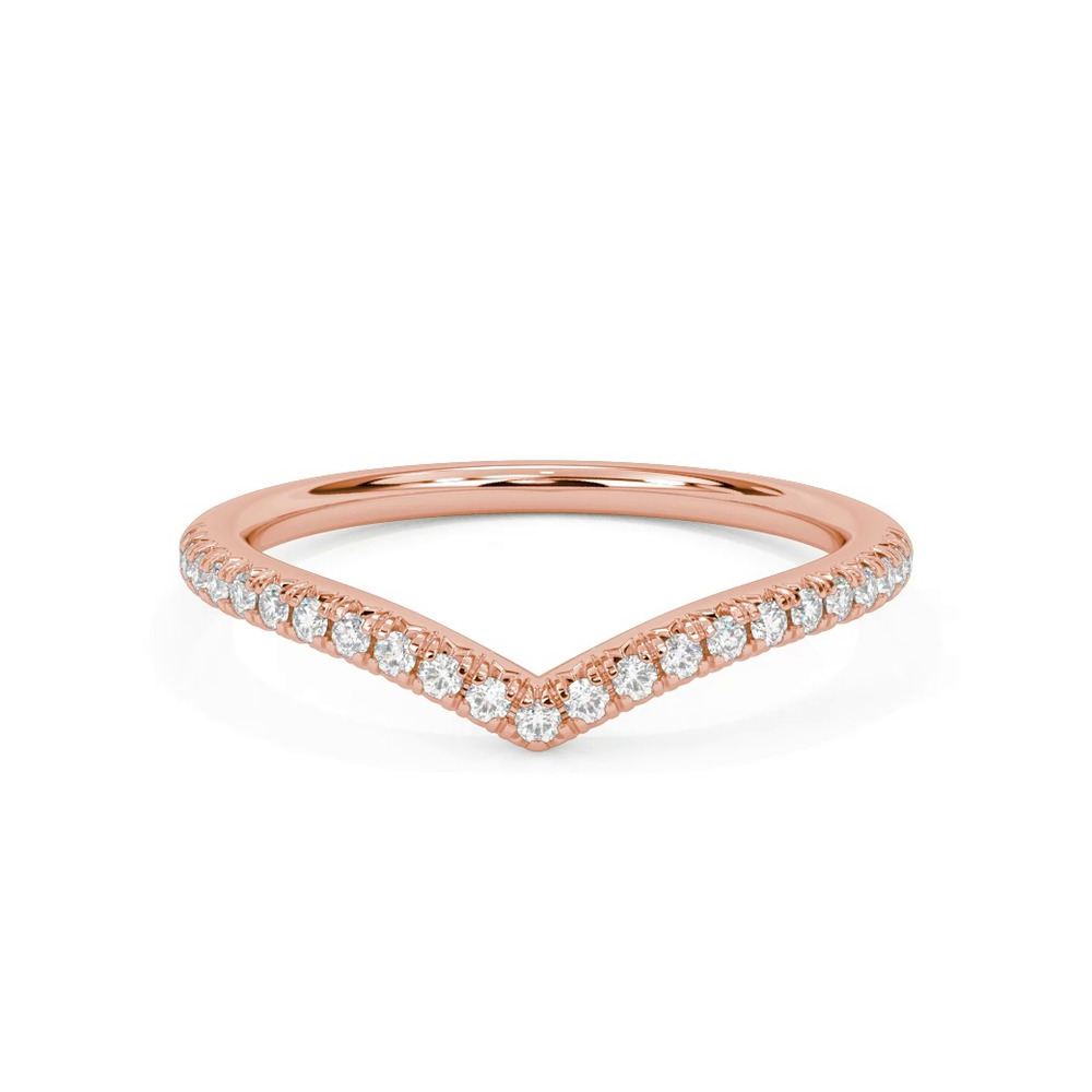 360 degree view of Mia Pavé Diamond Chevron Band
