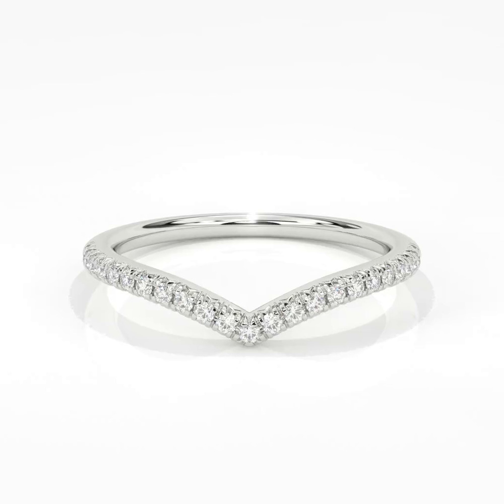 360 degree view of Mia Pavé Diamond Chevron Band