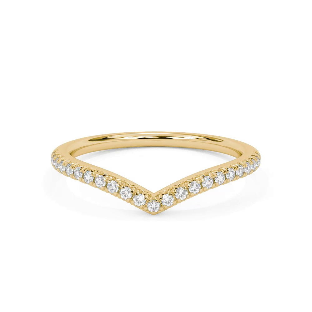 360 degree view of Mia Pavé Diamond Chevron Band
