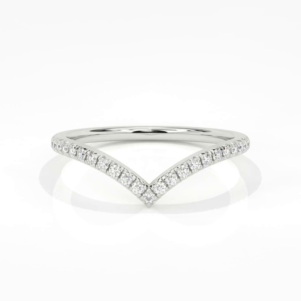 360 degree view of Julie Pavé Lab Diamond Chevron Band