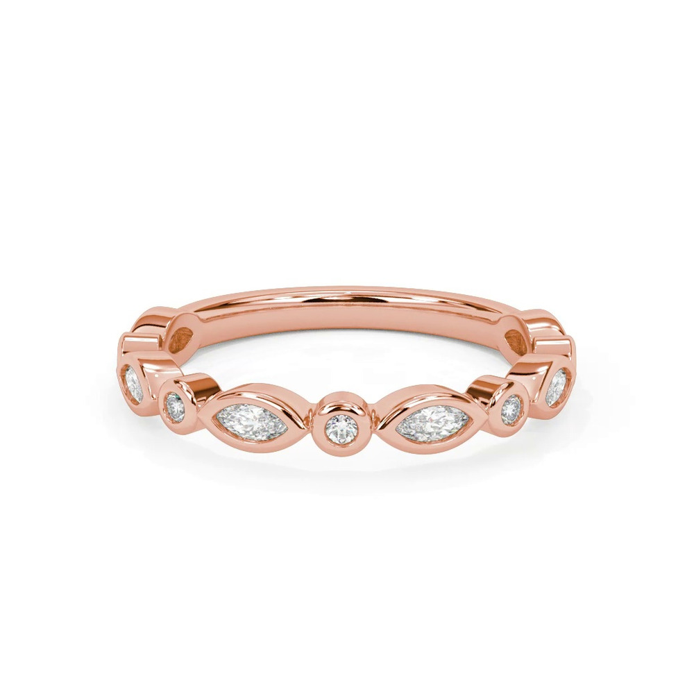 360 degree view of Jamie Marquise And Round Bezel Band