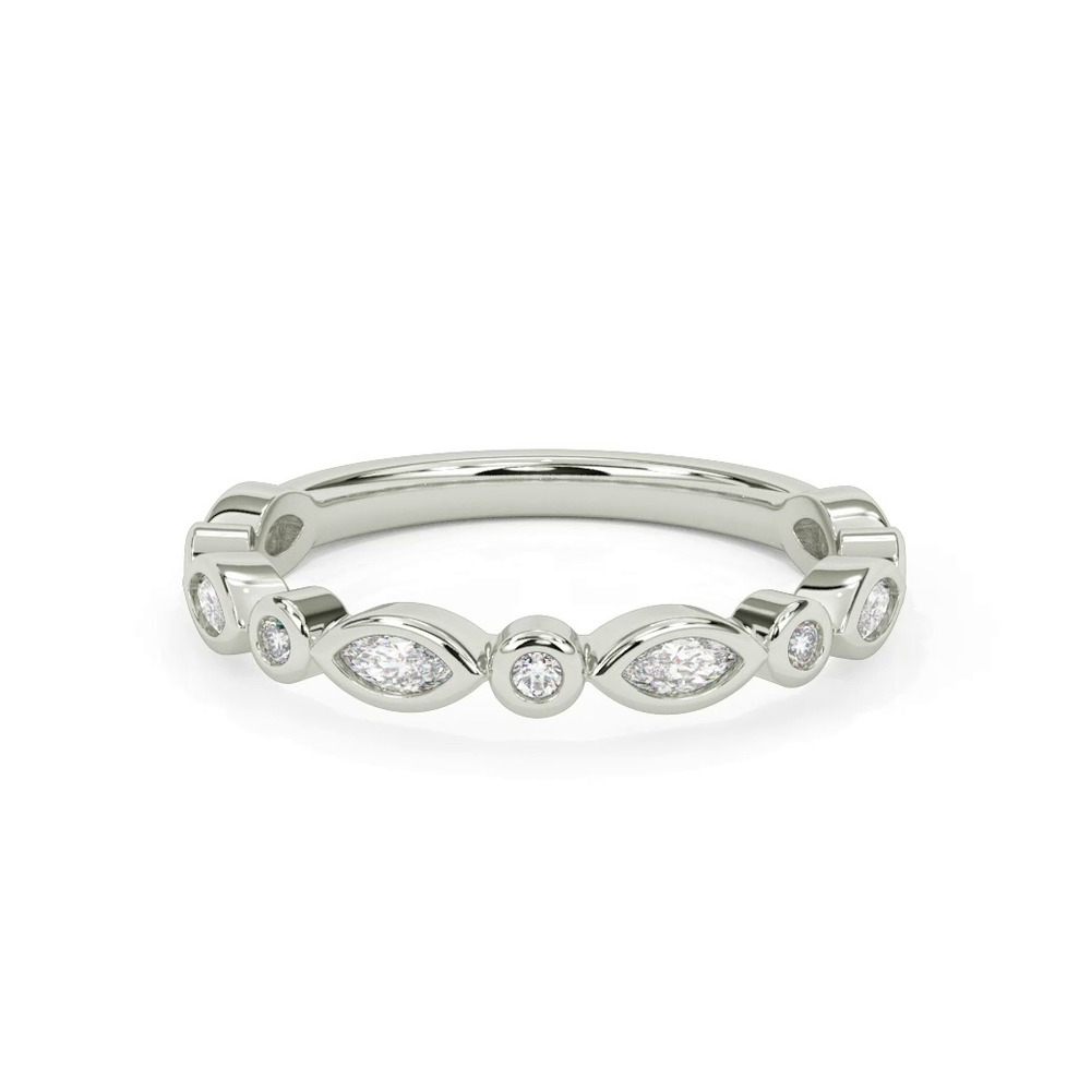 360 degree view of Jamie Marquise And Round Bezel Band
