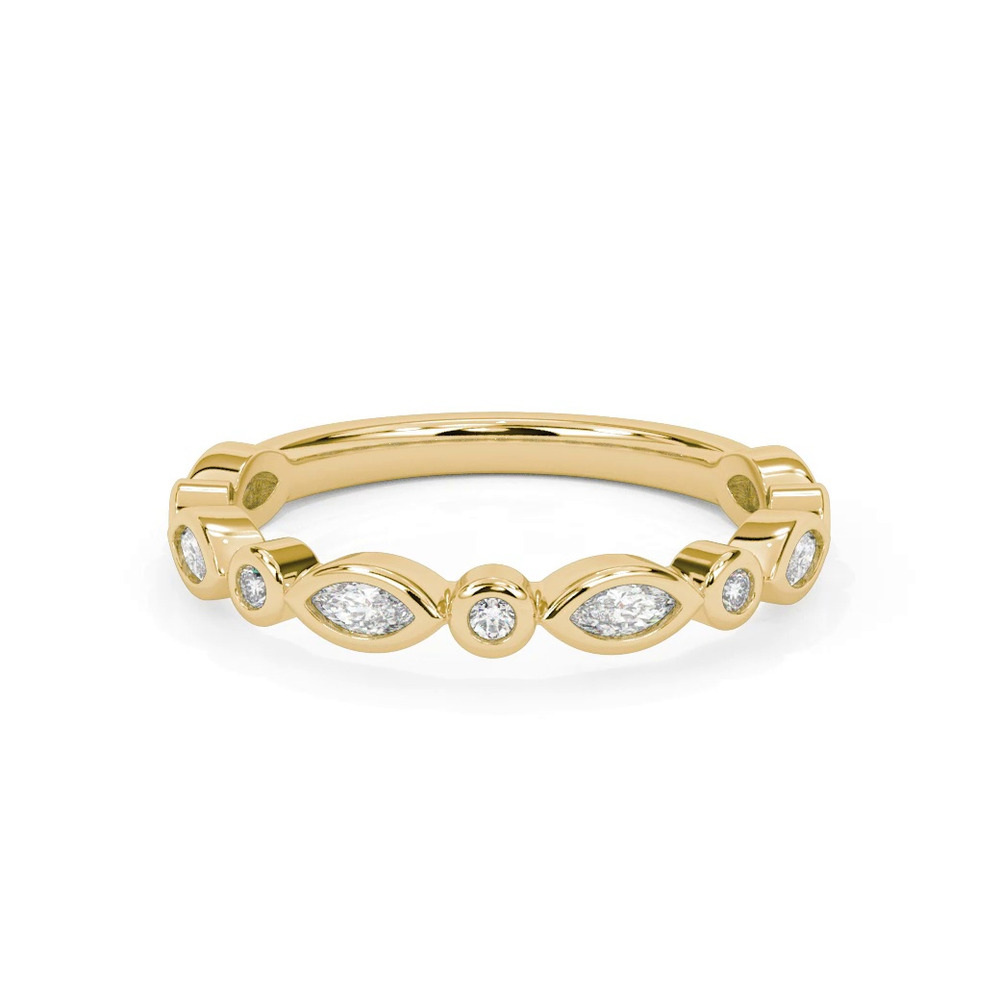 360 degree view of Jamie Marquise And Round Bezel Band