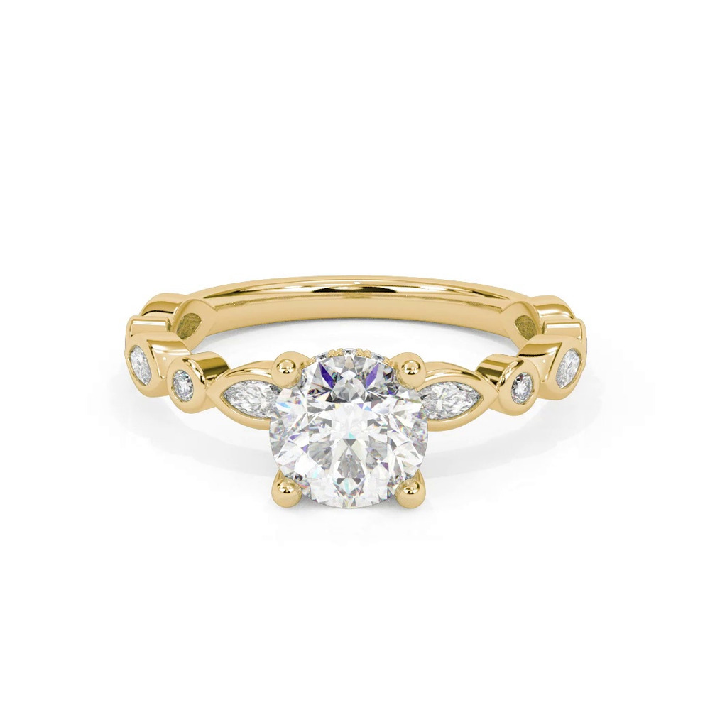 360 degree view of Jamie Hidden Halo And Bezel Mixed-Shape Engagement Ring
