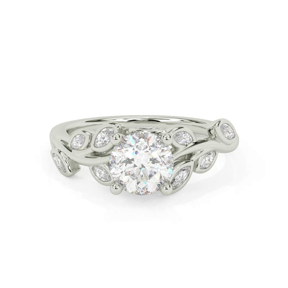 360 degree view of Marisa Floral Marquise Diamond Engagement Ring