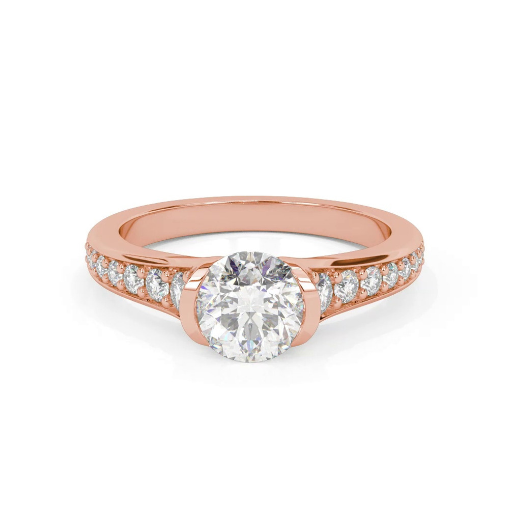 360 degree view of Colette Bezel Engagement Ring with Diamond Shank