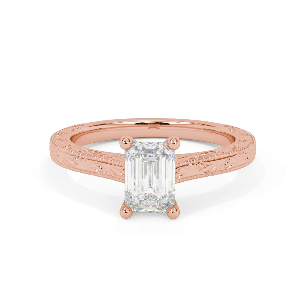 360 degree view of Islay Hand-Engraved Solitaire Engagement Ring