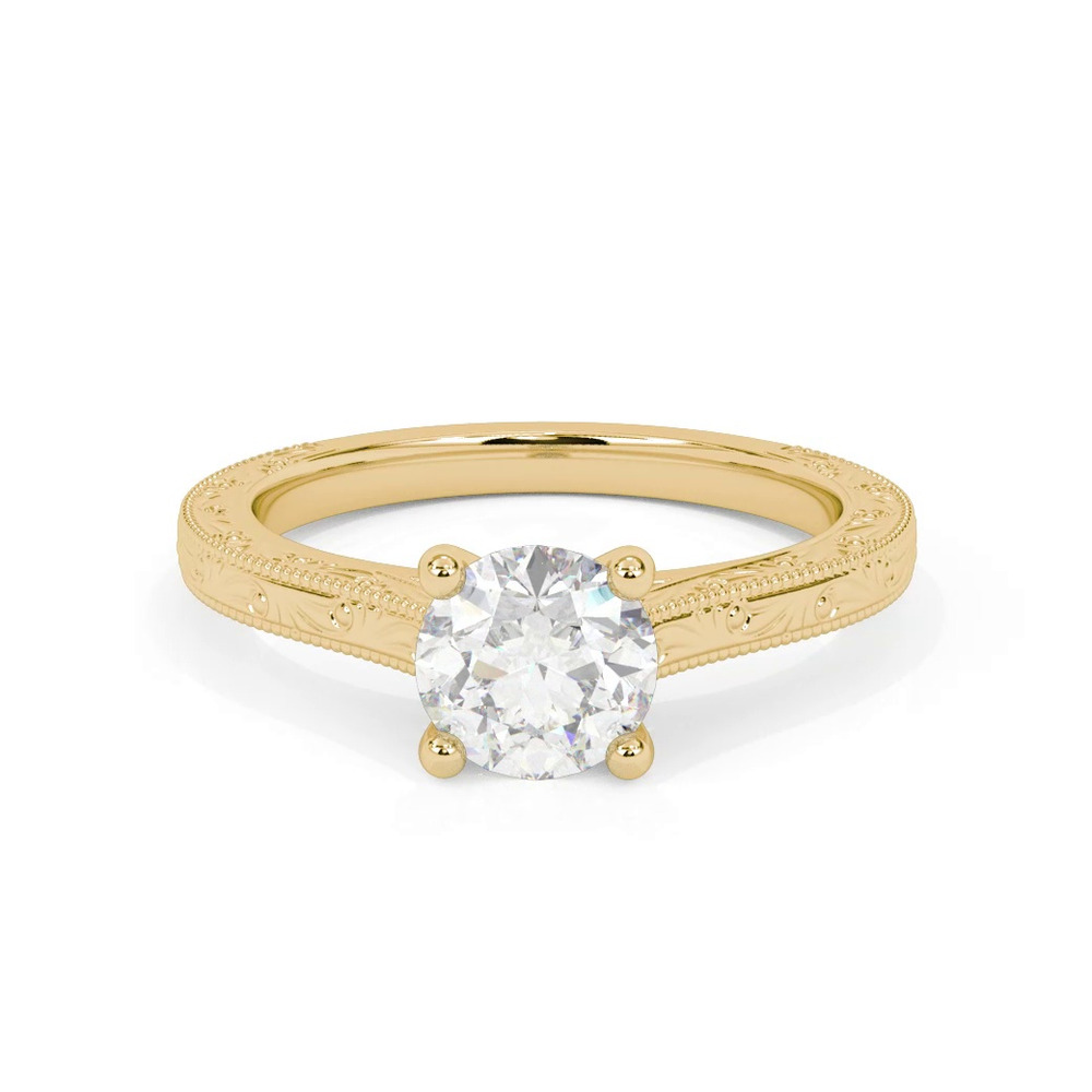 360 degree view of Islay Hand-Engraved Solitaire Engagement Ring
