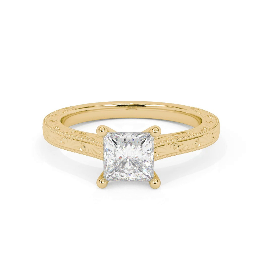 360 degree view of Islay Hand-Engraved Solitaire Engagement Ring