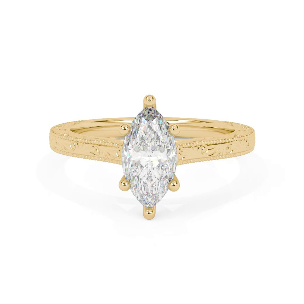 360 degree view of Islay Hand-Engraved Solitaire Engagement Ring