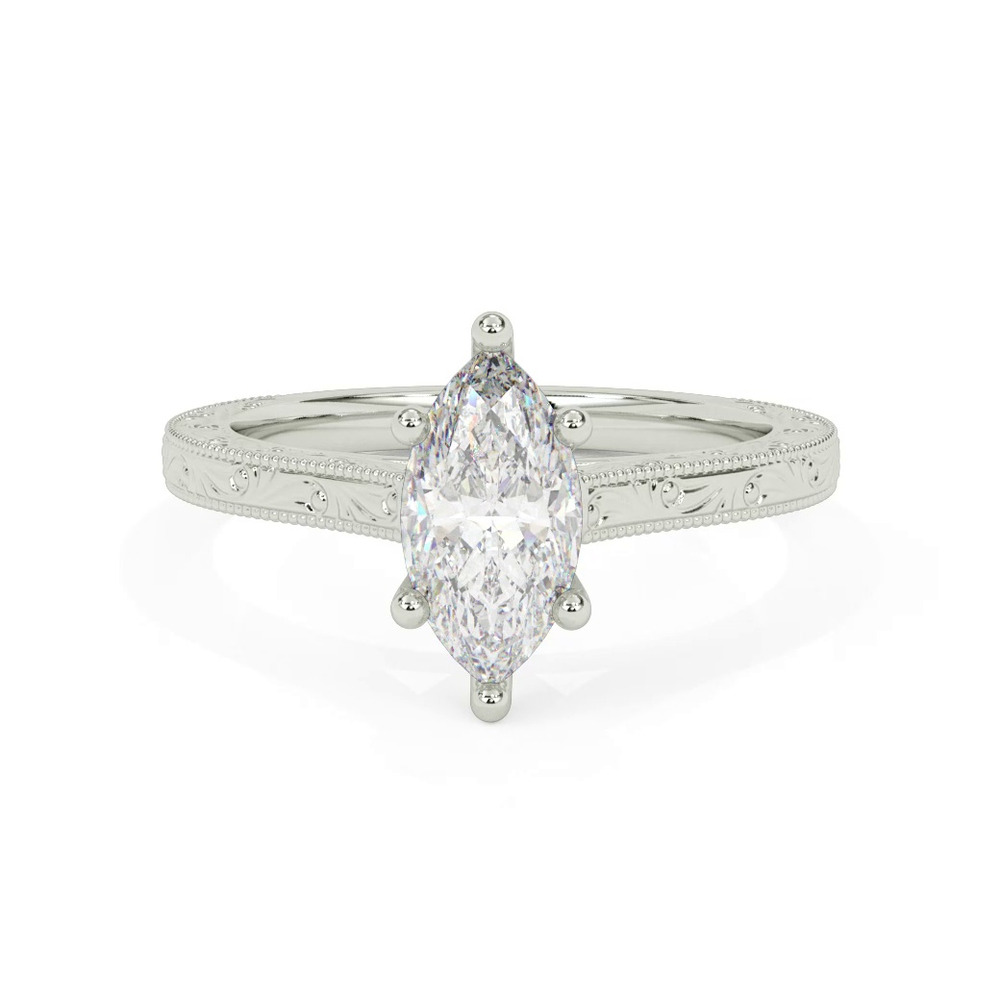 360 degree view of Islay Hand-Engraved Solitaire Engagement Ring