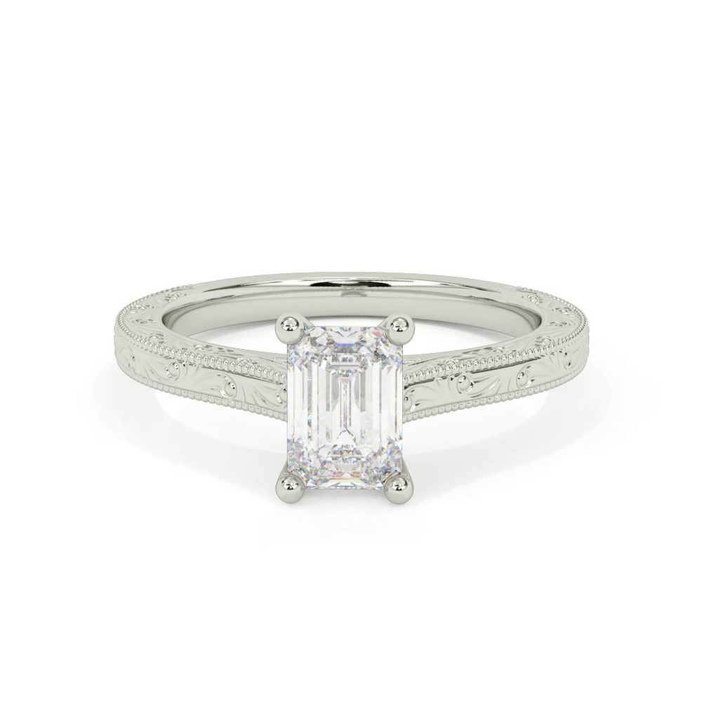 360 degree view of Islay Hand-Engraved Solitaire Engagement Ring