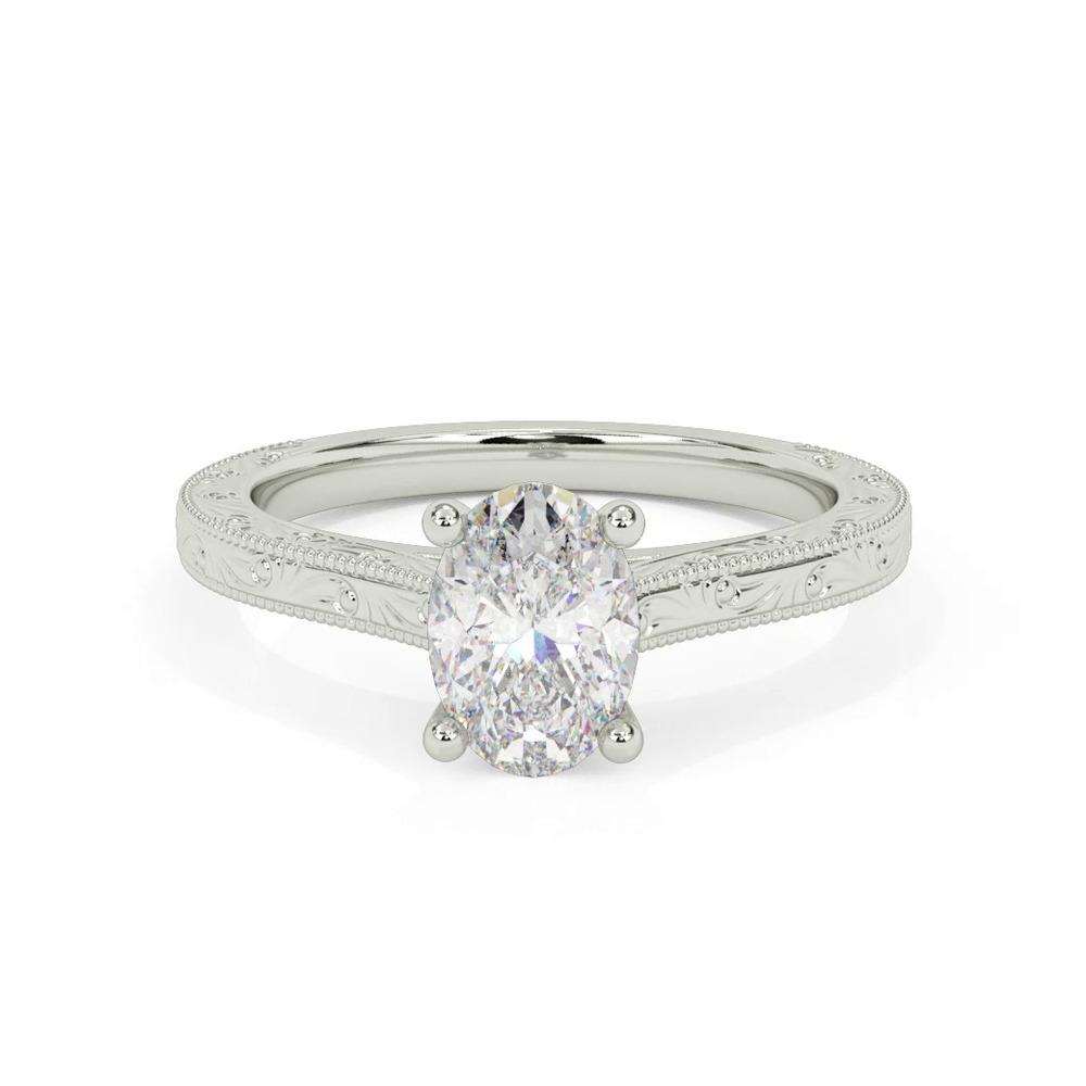 360 degree view of Islay Hand-Engraved Solitaire Engagement Ring