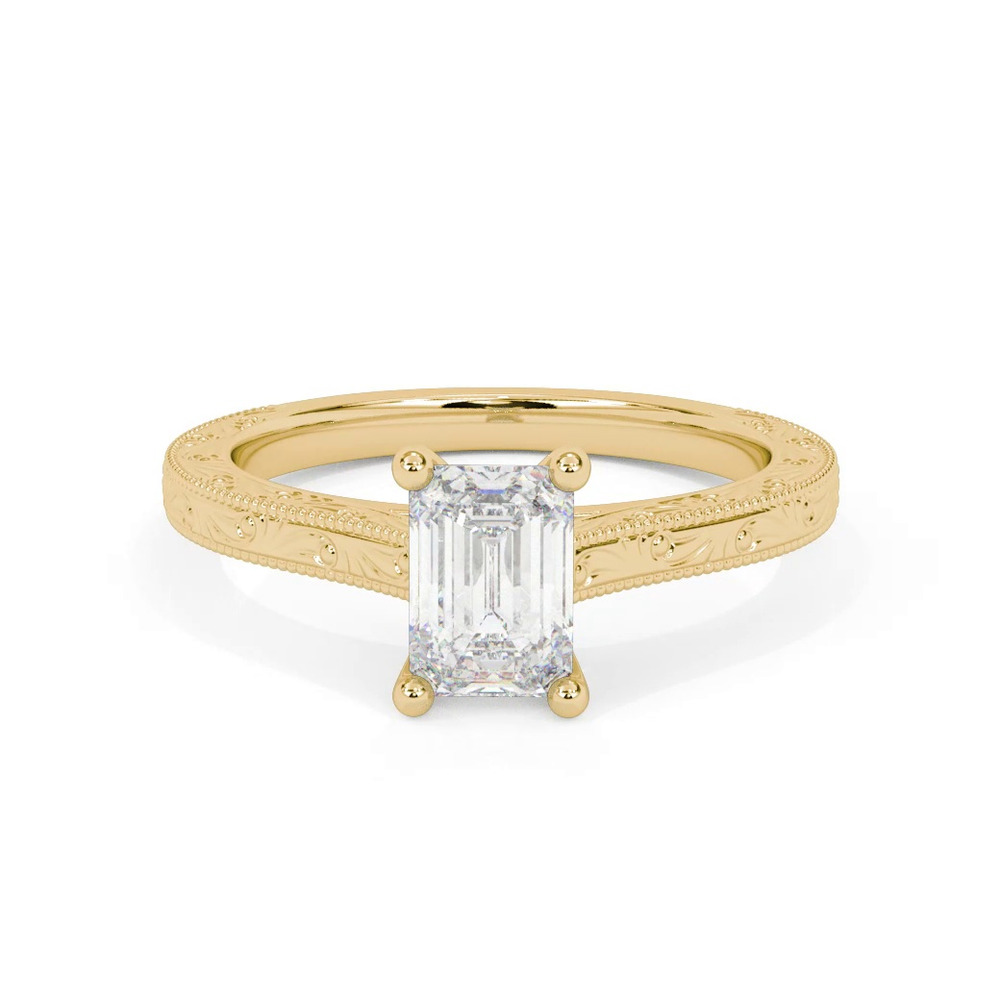 360 degree view of Islay Hand-Engraved Solitaire Engagement Ring