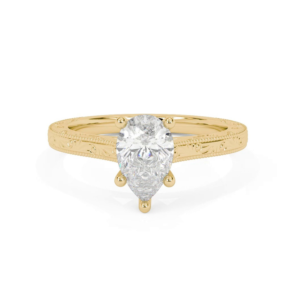 360 degree view of Islay Hand-Engraved Solitaire Engagement Ring
