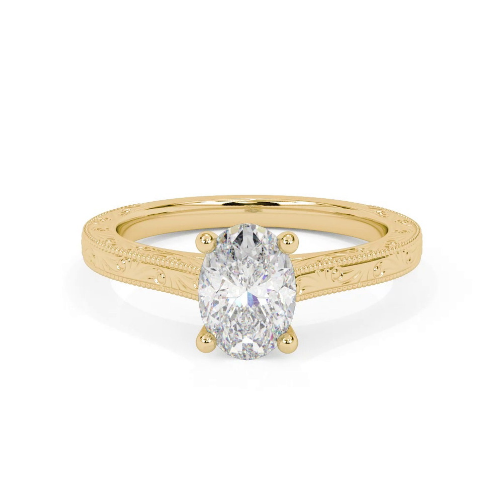 360 degree view of Islay Hand-Engraved Solitaire Engagement Ring