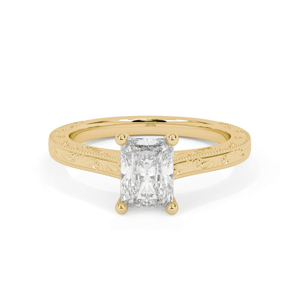 360 degree view of Islay Hand-Engraved Solitaire Engagement Ring