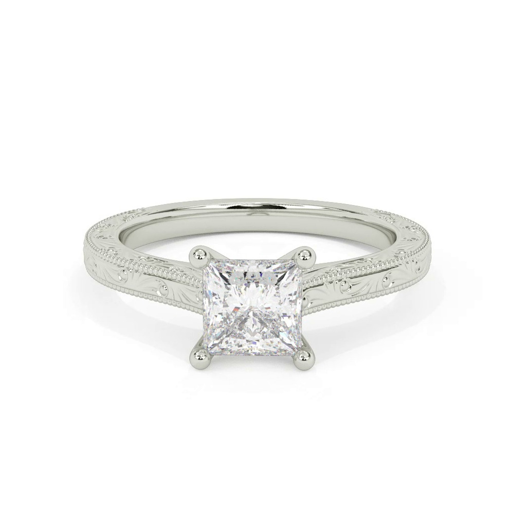 360 degree view of Islay Hand-Engraved Solitaire Engagement Ring