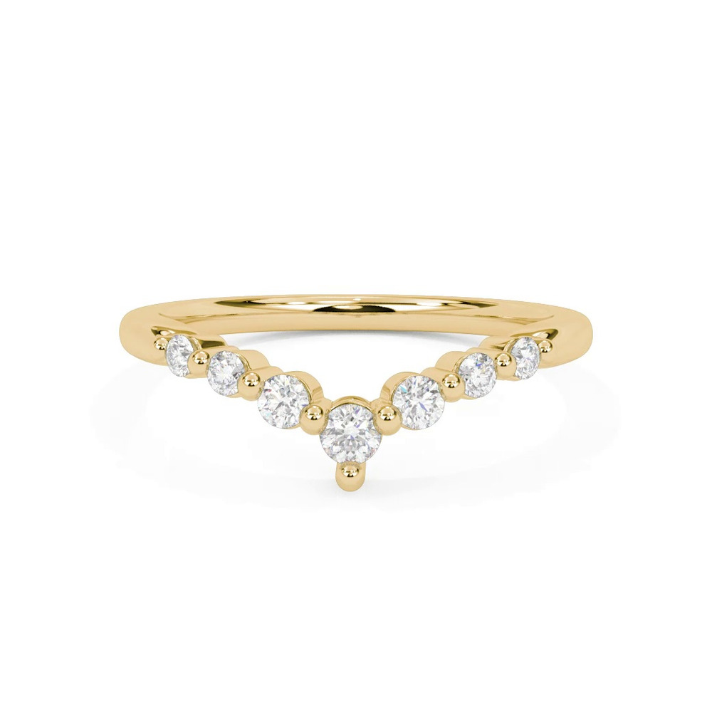 360 degree view of Chevron Shared Prong Diamond Band