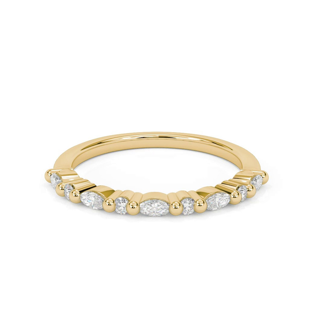360 degree view of Petite Round and Marquise Diamond Band (1/3 ct. tw.)