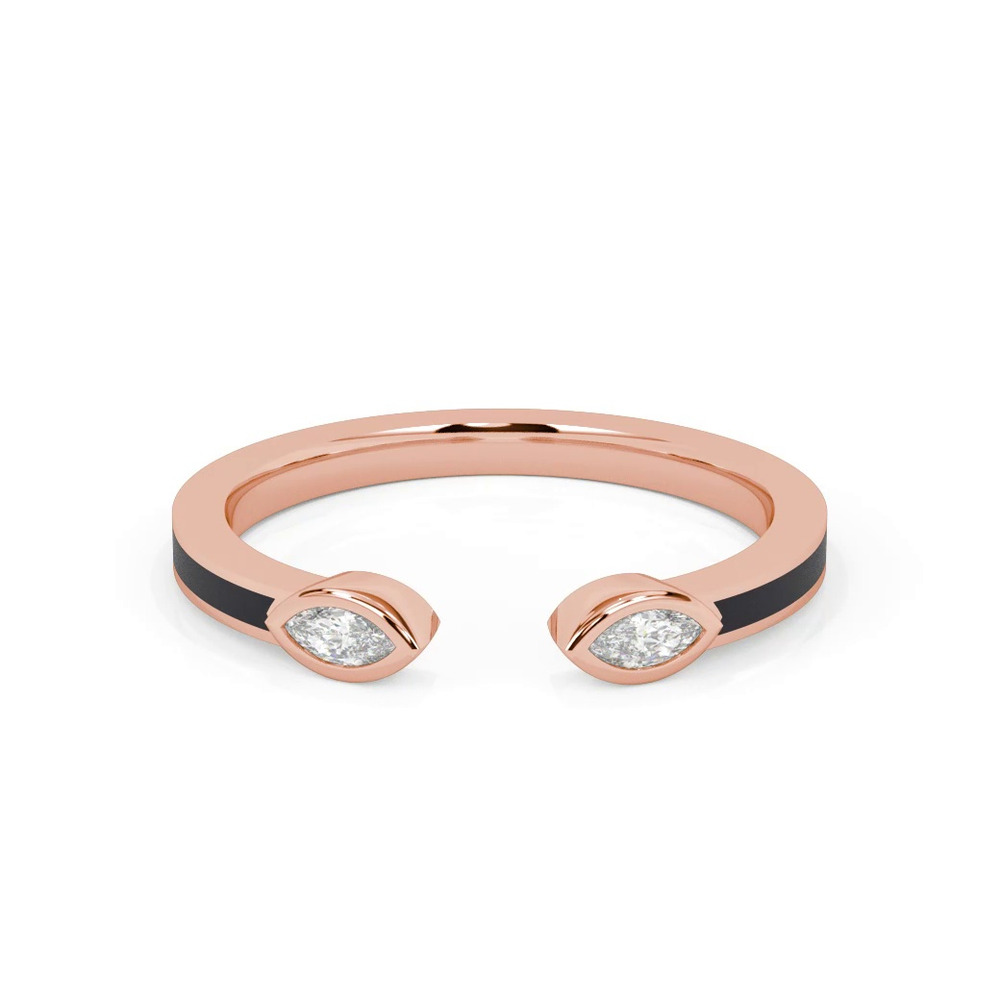 360 degree view of Open-End Marquise Diamond & Ceramic Band