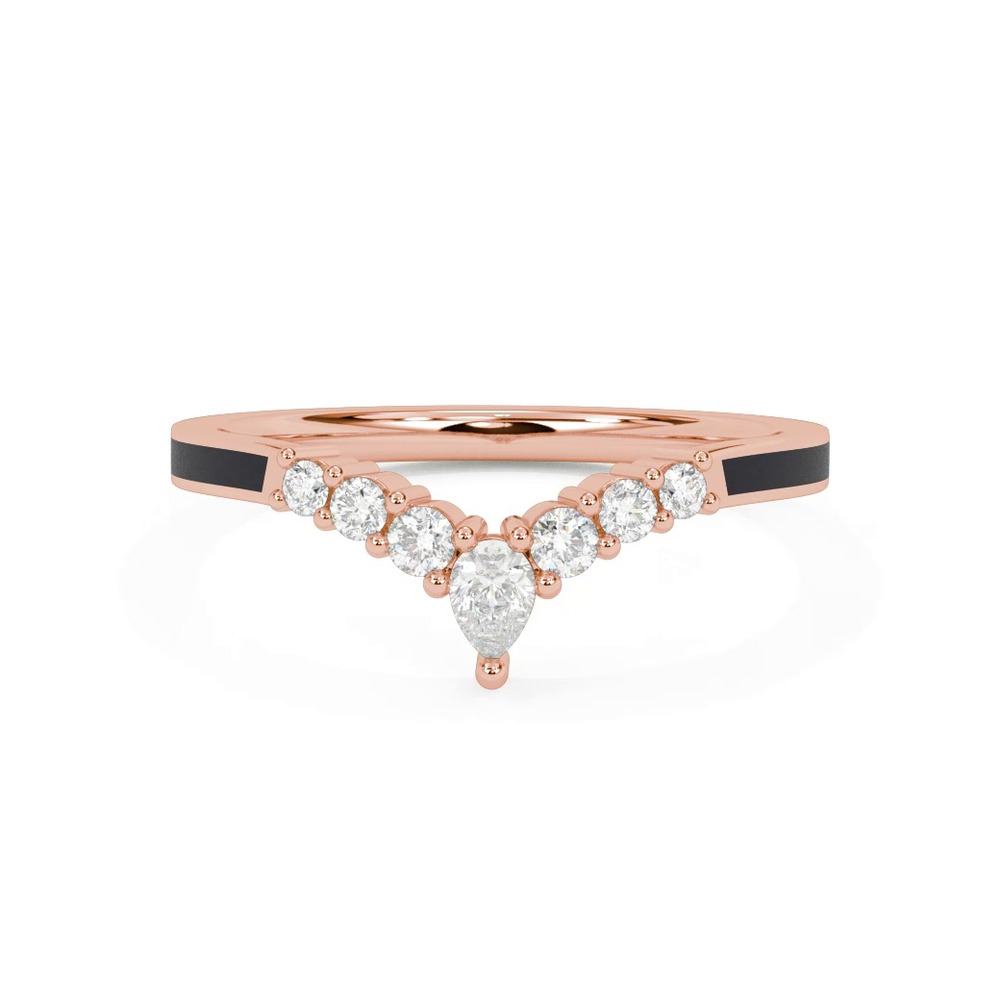 360 degree view of Diamond And Ceramic Chevron Band