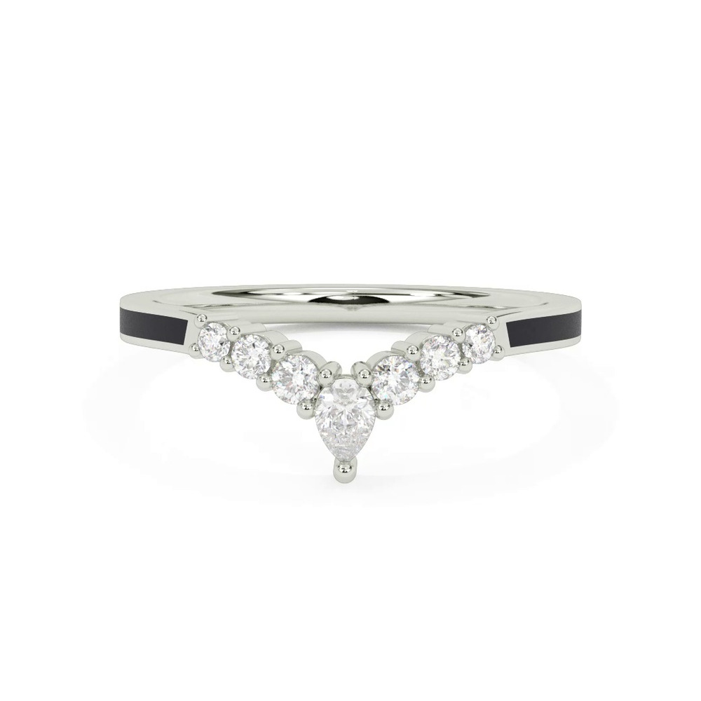 360 degree view of Diamond And Ceramic Chevron Band