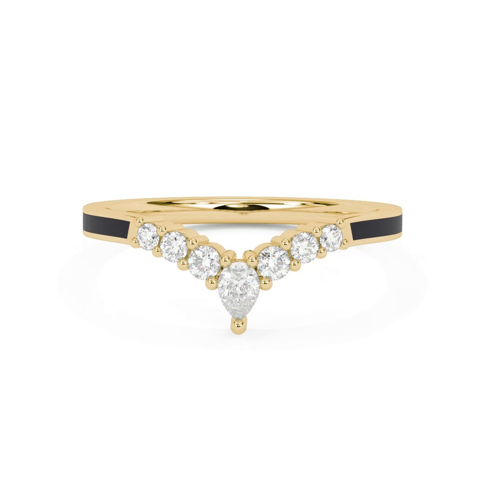 360 degree view of Diamond And Ceramic Chevron Band