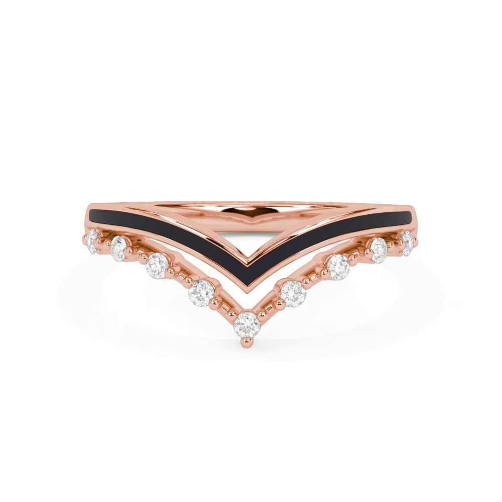 360 degree view of Diamond And Ceramic Double Chevron Band