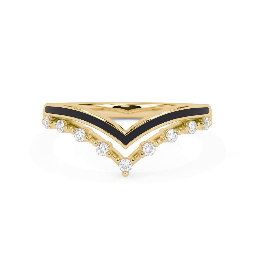 360 degree view of Diamond And Ceramic Double Chevron Band