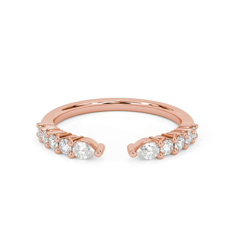 360 degree view of Blythe Pear And Round Diamond Open Band