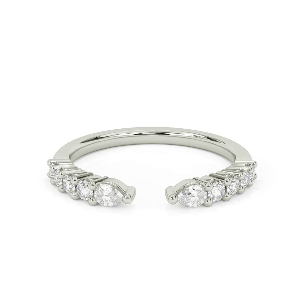 360 degree view of Blythe Pear And Round Diamond Open Band