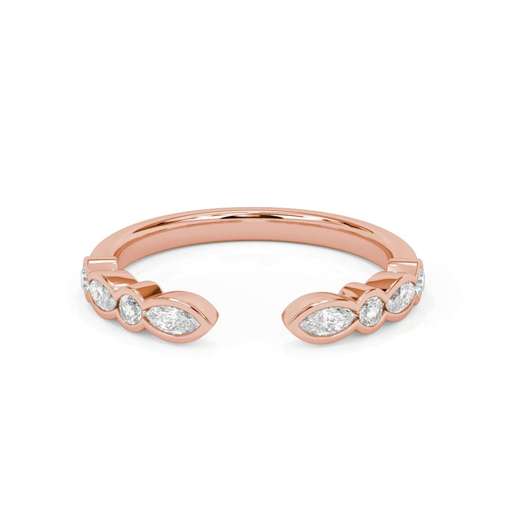 360 degree view of Bellamy Marquise And Round Bezel Open Band