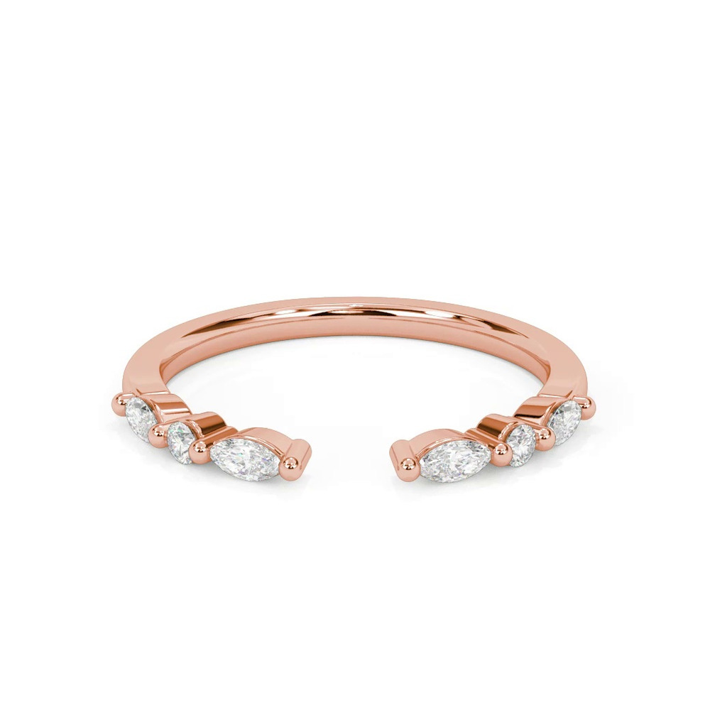 360 degree view of Zora Alternating Marquise & Round Diamond Open Band