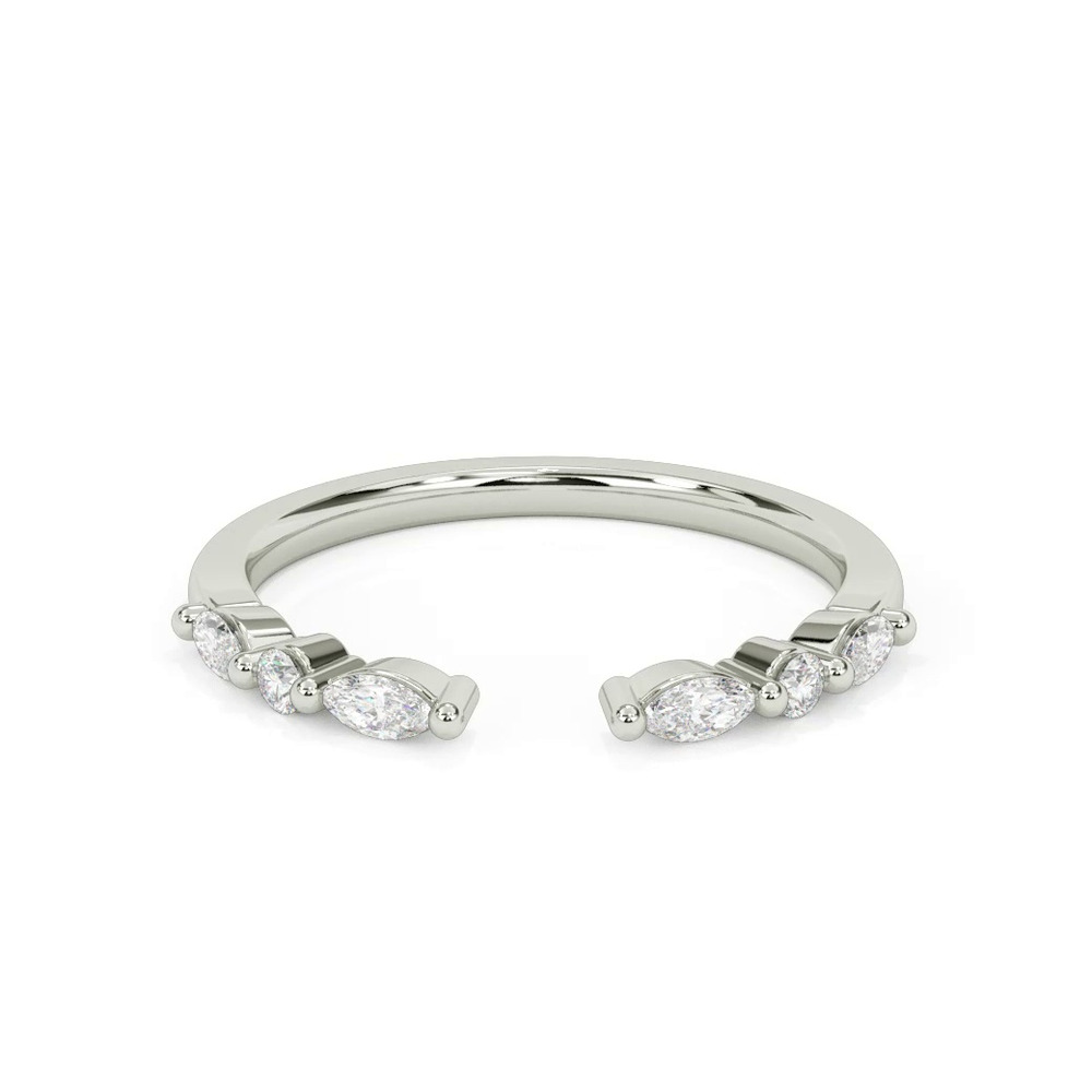 360 degree view of Zora Alternating Marquise & Round Diamond Open Band