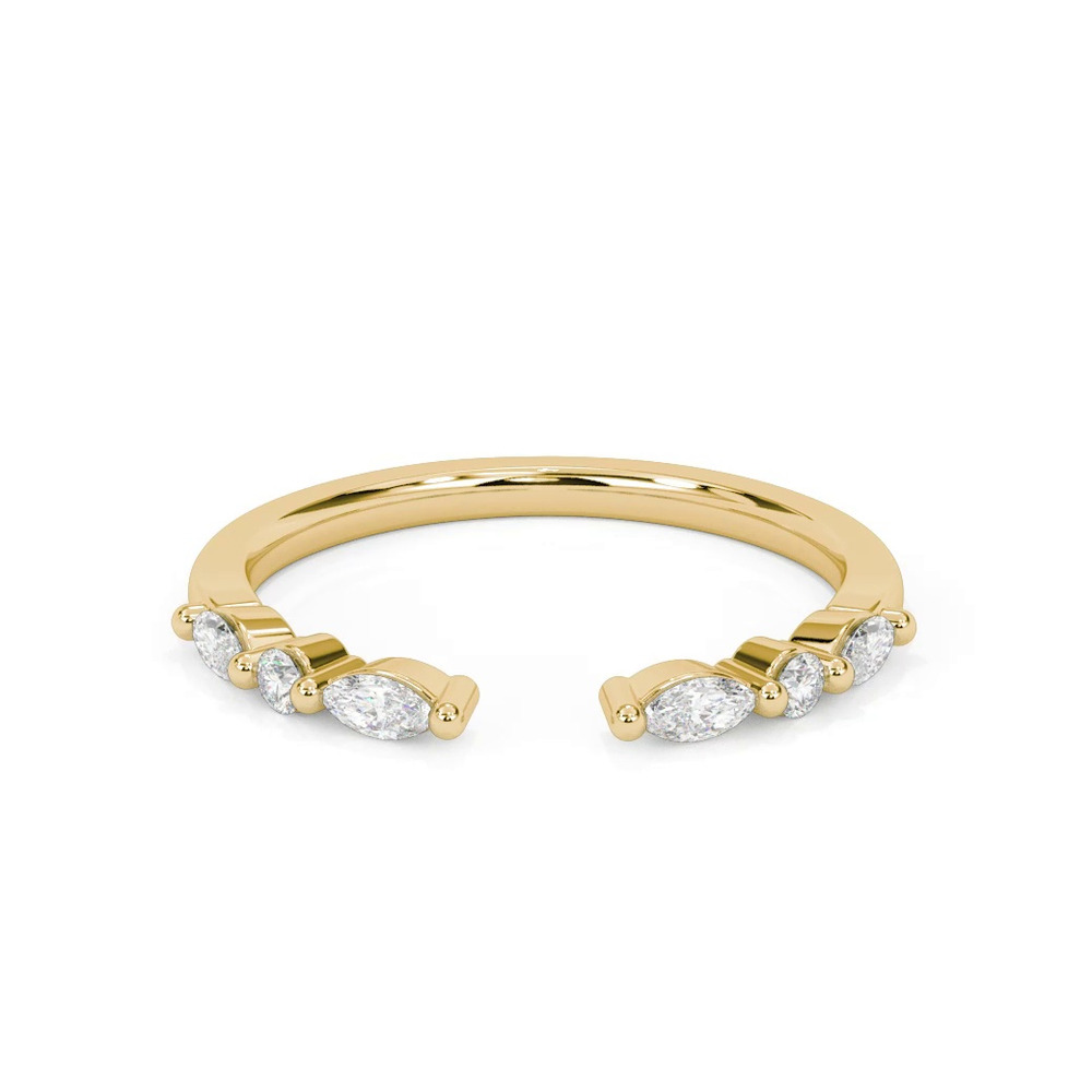 360 degree view of Zora Alternating Marquise & Round Diamond Open Band