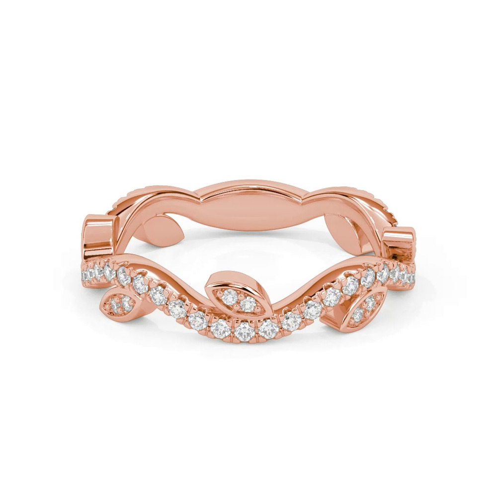 360 degree view of Wavy Floral Vine Diamond Band