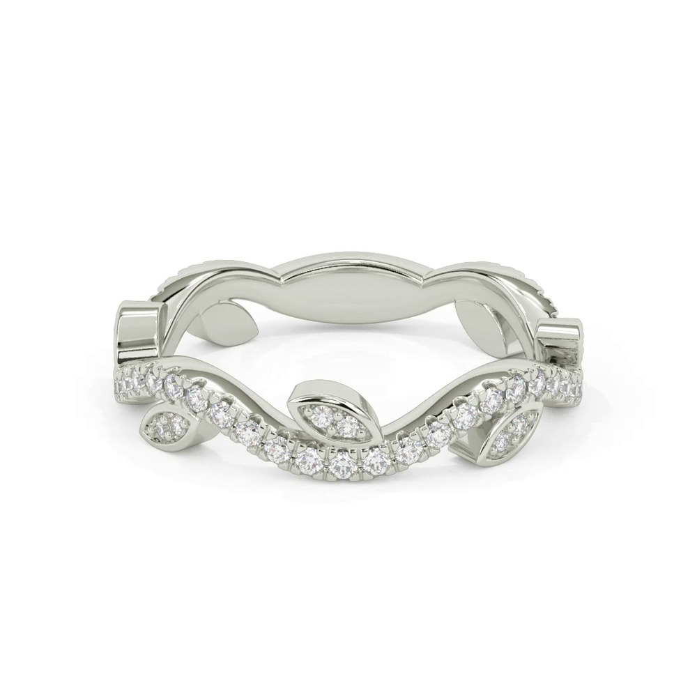 360 degree view of Wavy Floral Vine Diamond  Band